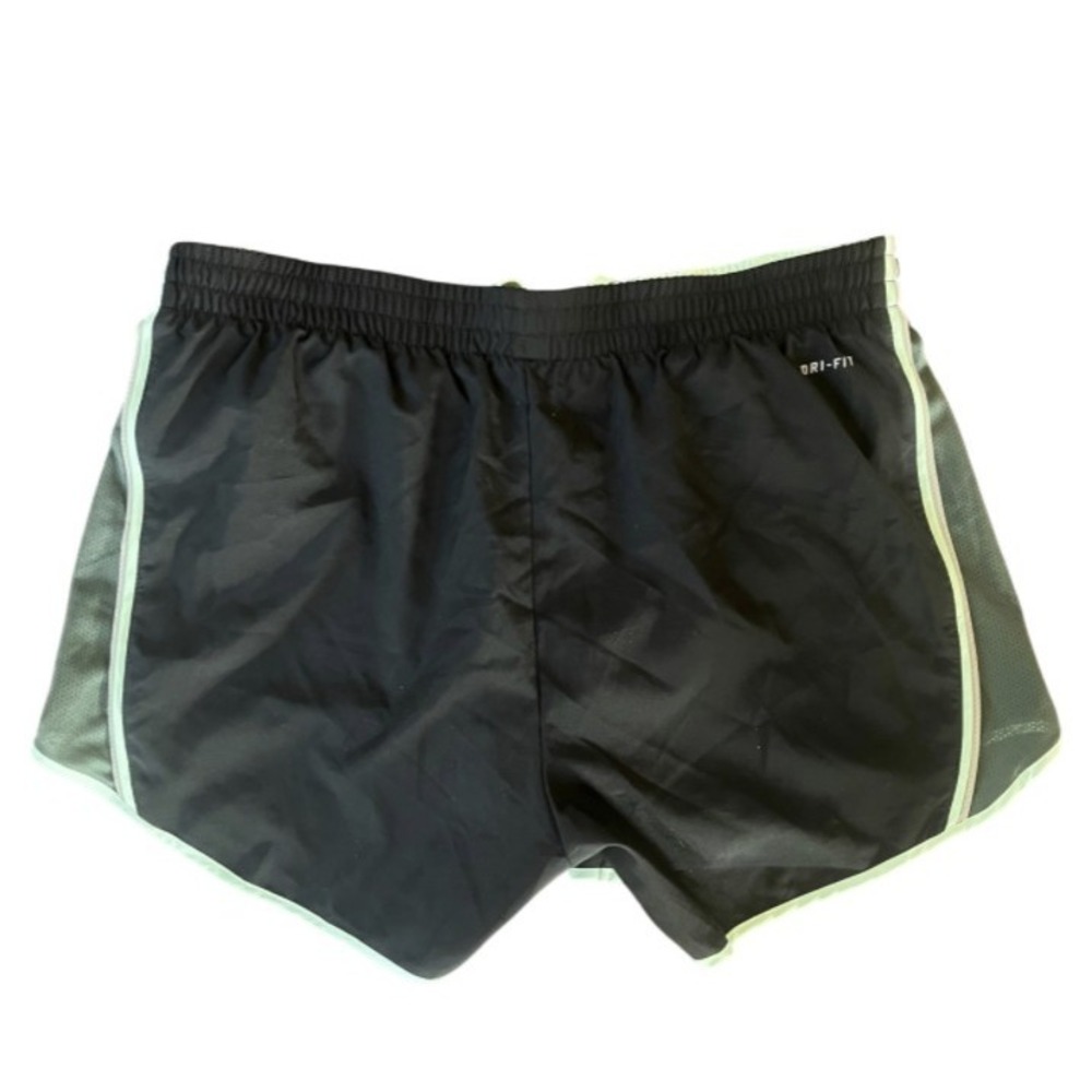 Nike Dri-FIT Tempo Running Shorts Black Mint Green Mesh Trim Womens Medium